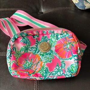 Lilly Pulitzer Pink and Green Floral Crossbody Bag